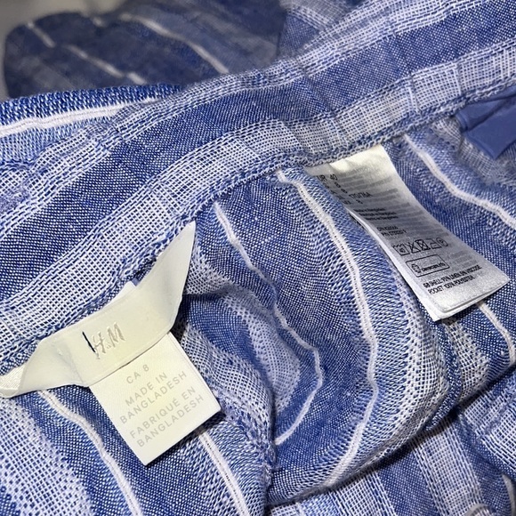 H&M- shorts -blue and white striped shorts size 8 (runs a little small) - Picture 3 of 3